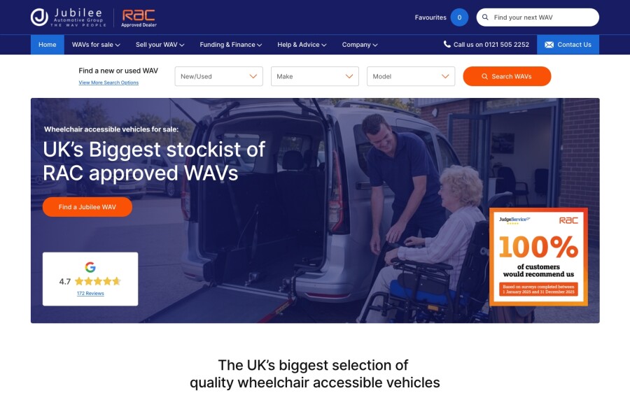 New Jubilee Home Page Design