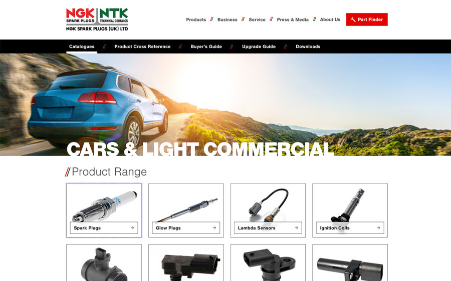 NGK Partfinder cars catalogue