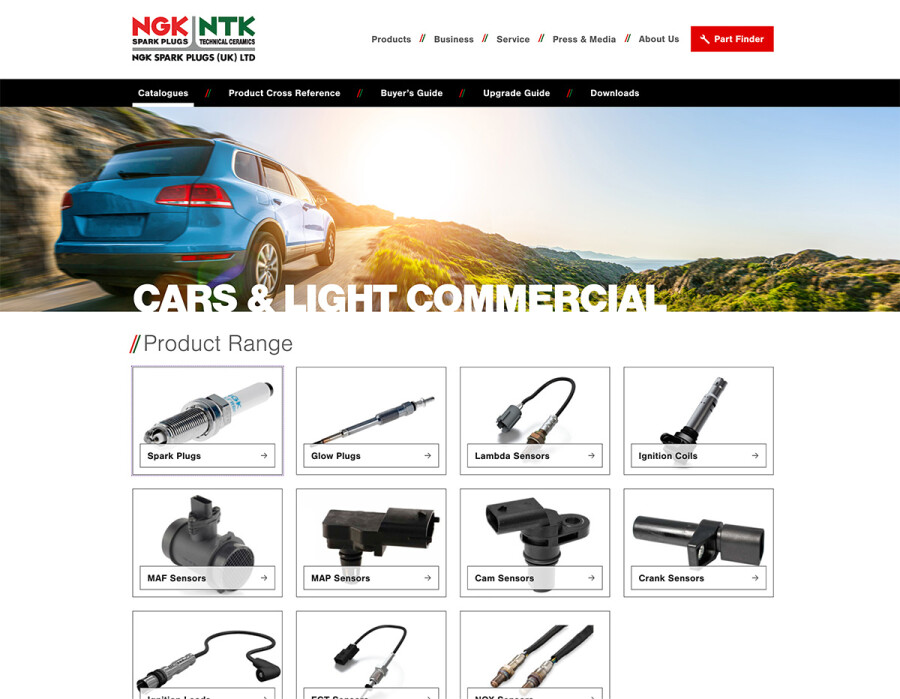 NGK Partfinder cars catalogue