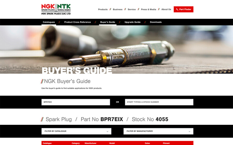 NGK Partfinder buyer’s guide