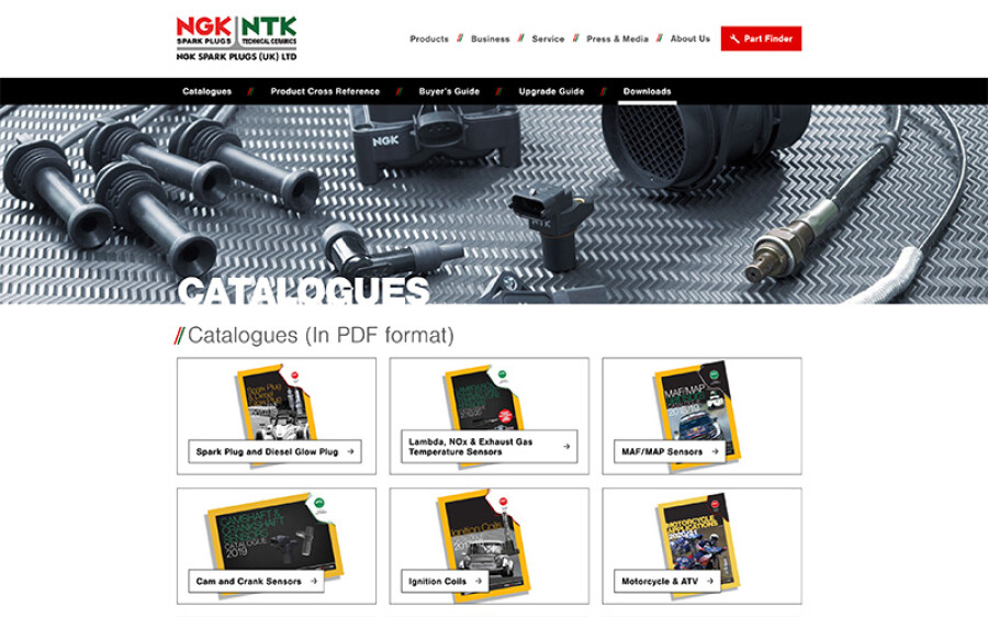 NGK Partfinder downloads page