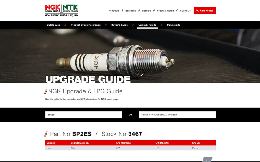 NGK Partfinder upgrade guide