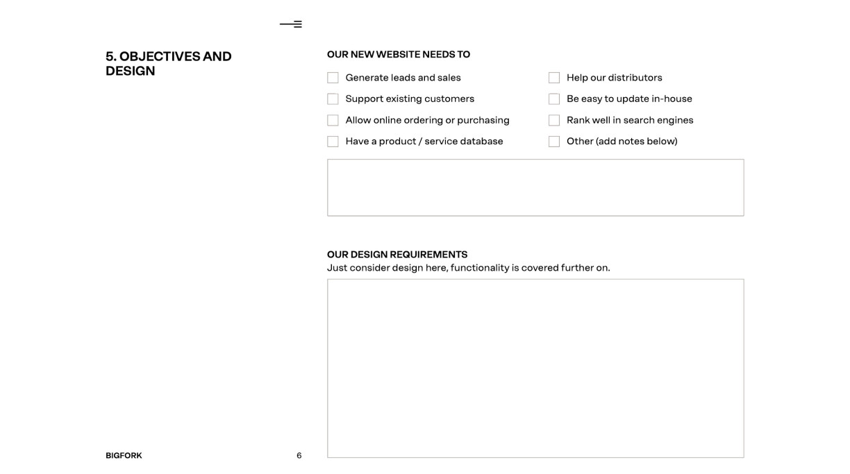 website design brief template p6